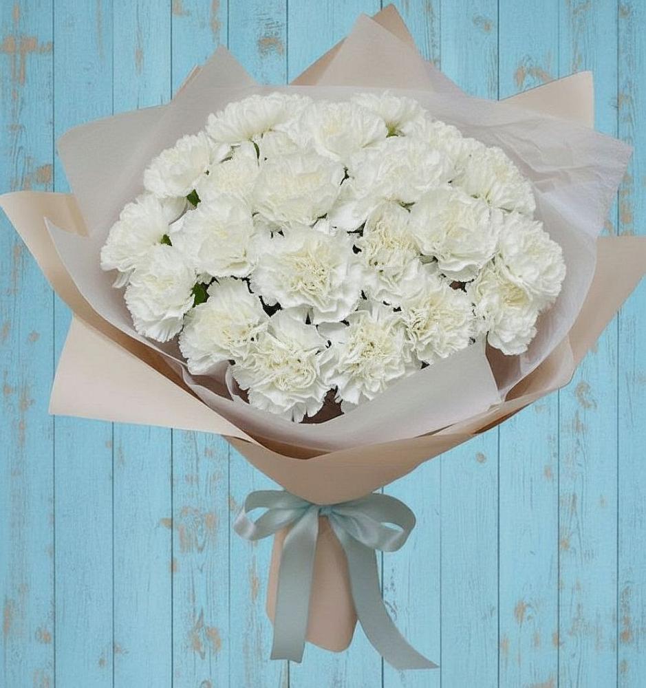 Букет цветов из: Гвоздики в Раздольном Новосибирской области