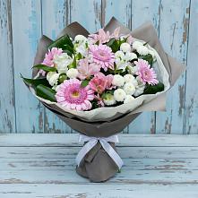 Букет цветов из:  Герберы, Альстромерии и Хризантемы в Раздольном Новосибирской области
