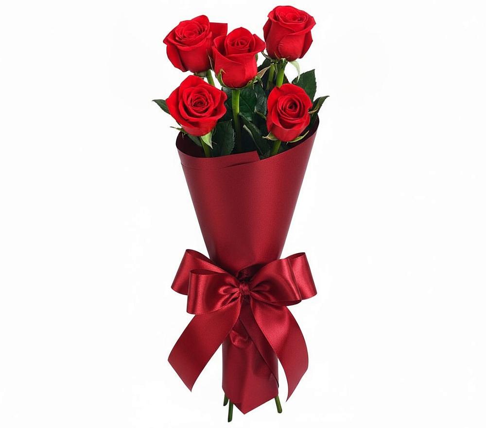 Букет 5 Красных роз Эдлесс Лав в Раздольном Новосибирской области
