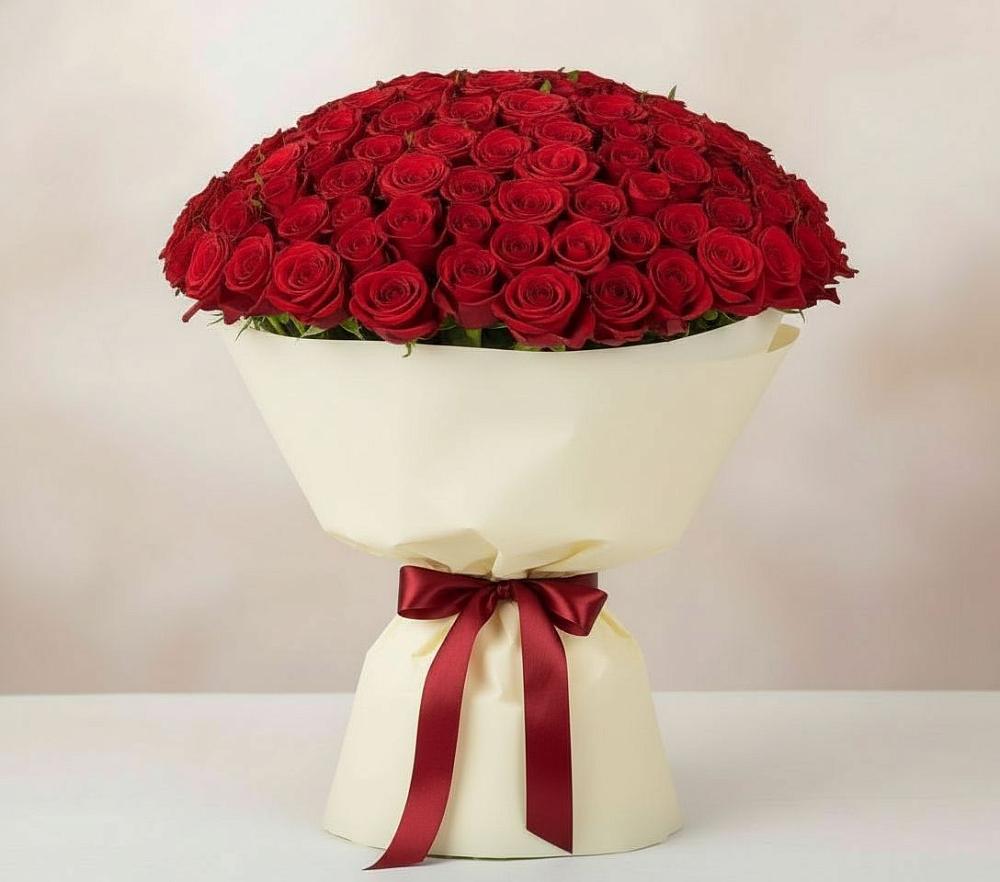 Букет 101 Красная роза Милано в Раздольном Новосибирской области