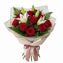 Букет цветов из:  Лилии и Розы в Раздольном Новосибирской области