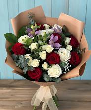 Букет цветов из:  Розы и Альстромерии #REPLACE_PRED# Раздольном Новосибирской области