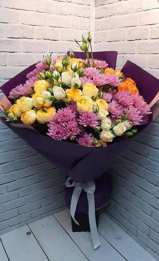 Букет цветов из: Хризантемы и Розы в Раздольном Новосибирской области