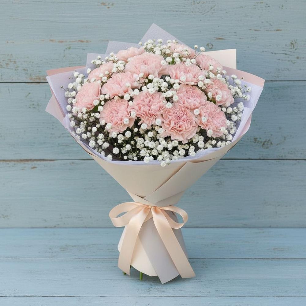 Букет цветов из: Гвоздики в Раздольном Новосибирской области