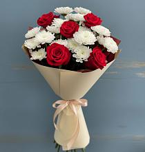 Букет цветов из:  Розы и Хризантемы в Раздольном Новосибирской области
