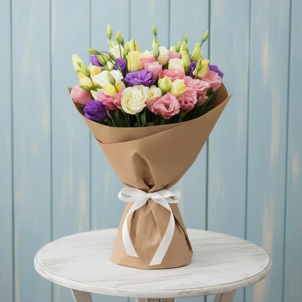 Букет цветов из: Лизиантусы в Раздольном Новосибирской области