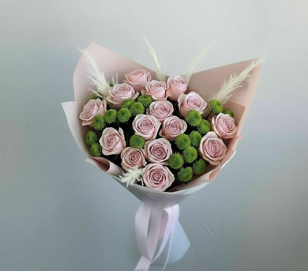 Букет цветов из: Розы и Хризантемы в Раздольном Новосибирской области