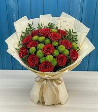 Букет цветов из:  Розы и Хризантемы в Раздольном Новосибирской области