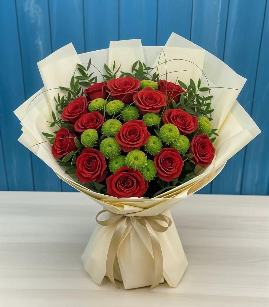 Букет цветов из: Розы и Хризантемы в Раздольном Новосибирской области