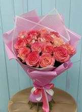 Букет 15 Розовых роз Равель #REPLACE_PRED# Раздольном Новосибирской области